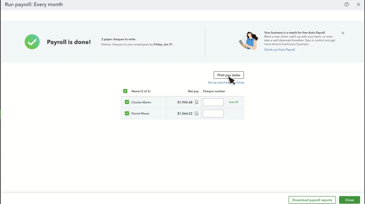 QuickBooks Payroll product screenshot
