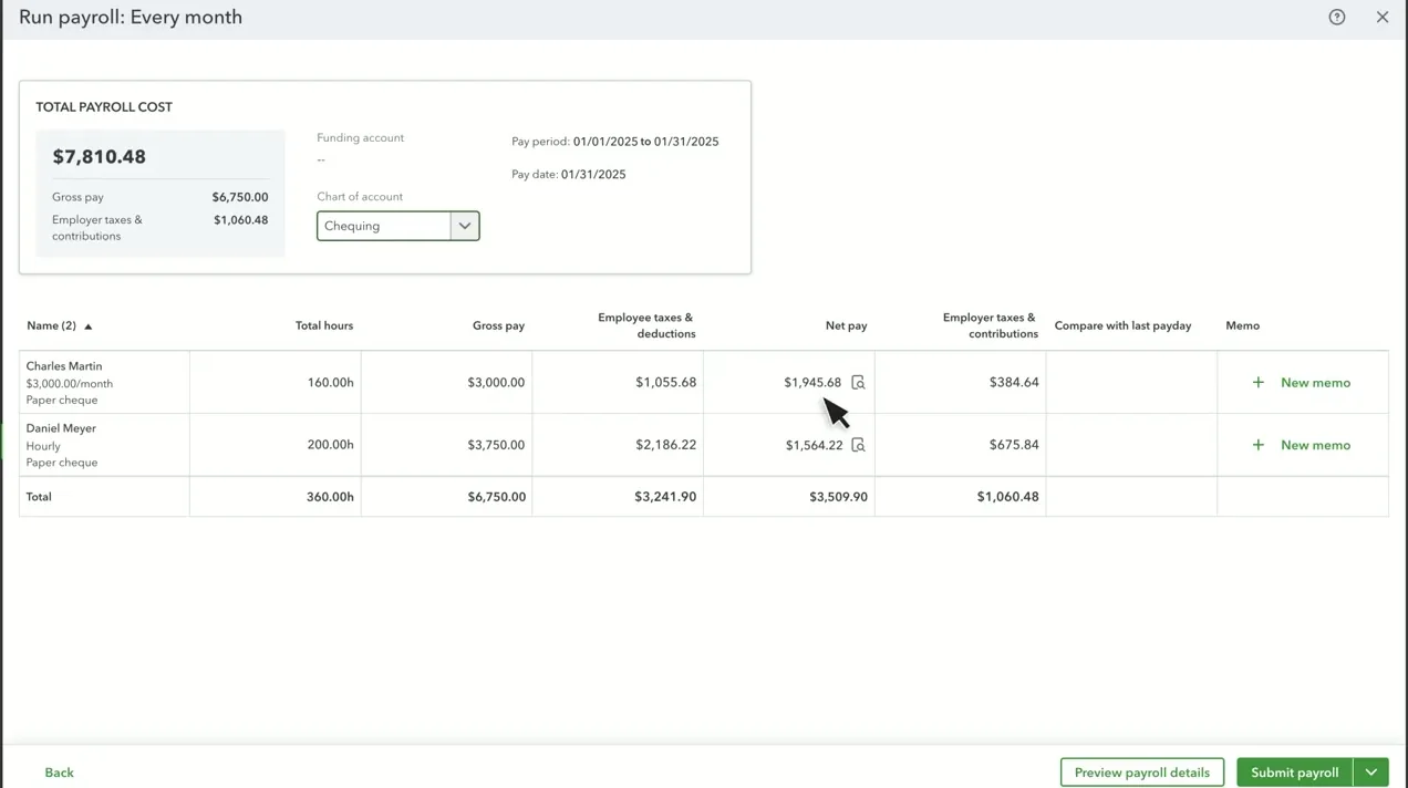 QuickBooks Payroll product screenshot