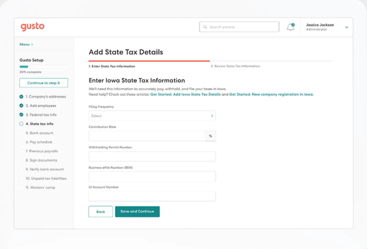 Gusto product screenshot