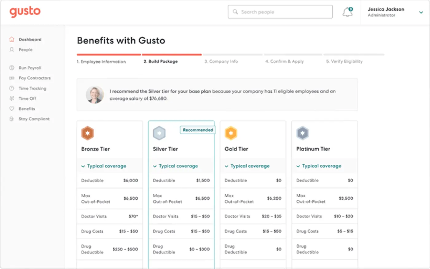 Gusto product screenshot