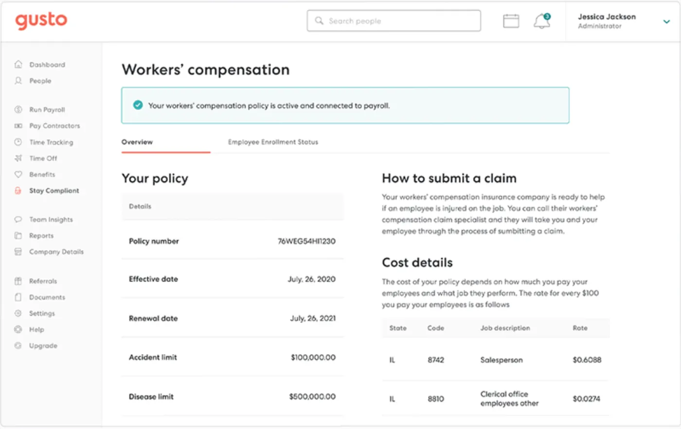 Gusto product screenshot