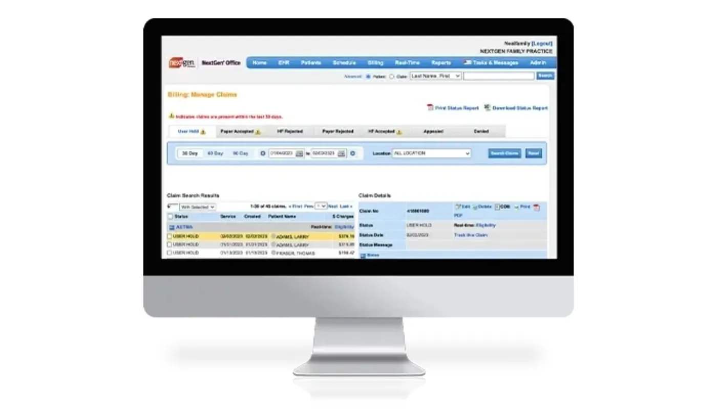 NextGen Healthcare product screenshot