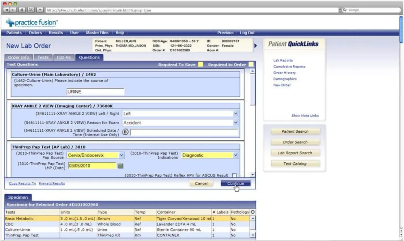 Practice Fusion product screenshot