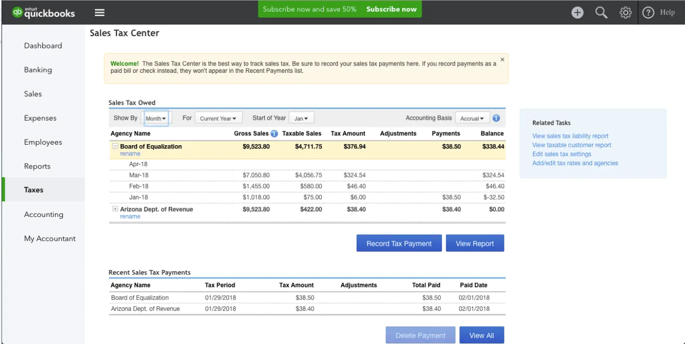 QuickBooks product screenshot