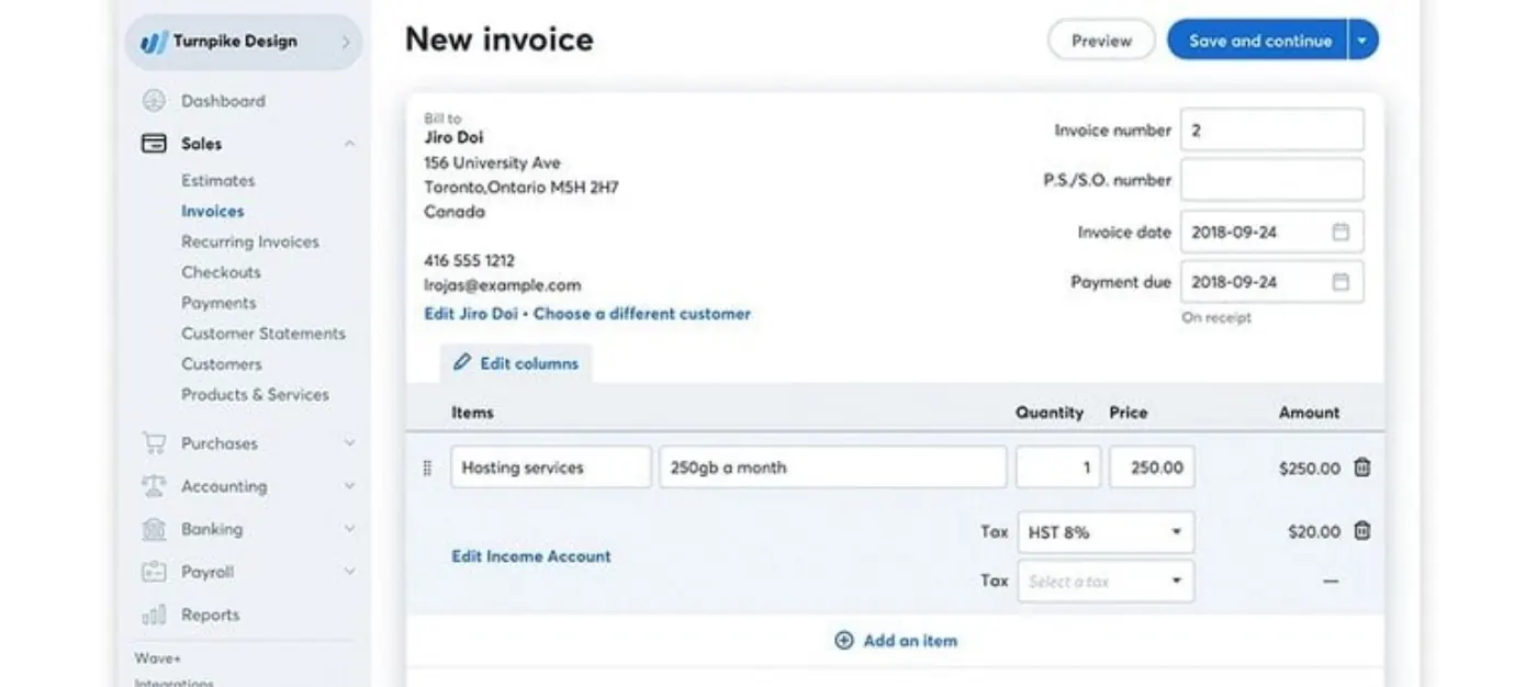 Wave Accounting product screenshot