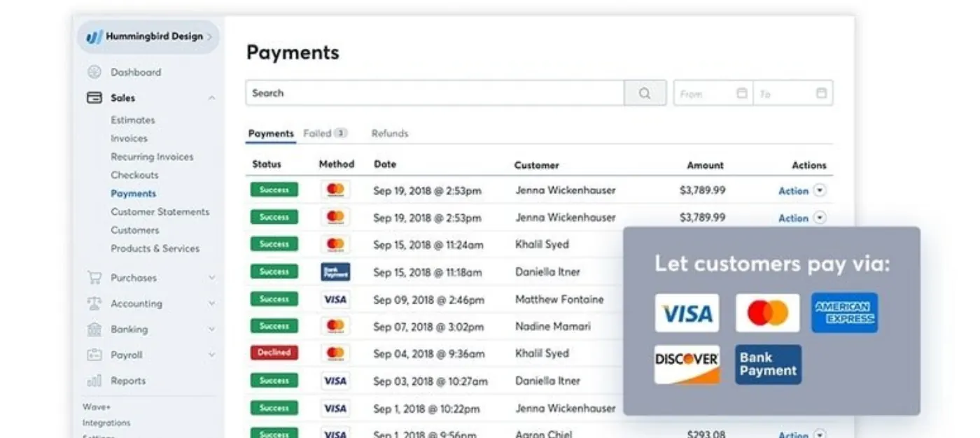 Wave Accounting product screenshot